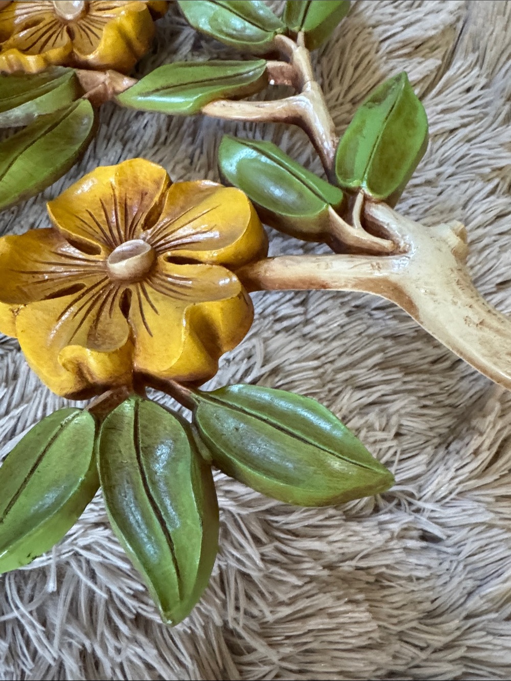 VINTAGE MCM FLOWER BRANCH WALL DECOR - Picture 11 of 11